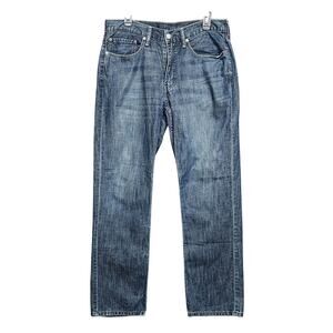 Levi's 514 Jeans Relaxed Straight Fit Mens 34 X 31‎ Blue Denim R Tab Blank Tab